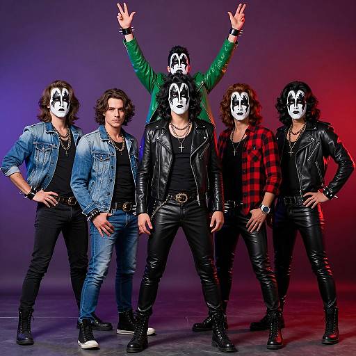 Rock Star Group with Colorful Background