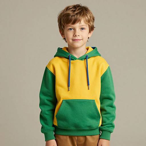 Boy in Colorful Hoodie and Pants