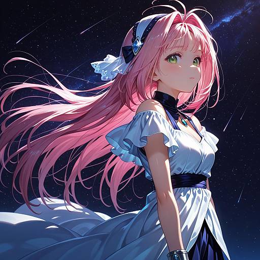 Illustration of Mylene jenius, macross in the style of Matsumoto tomoyohi