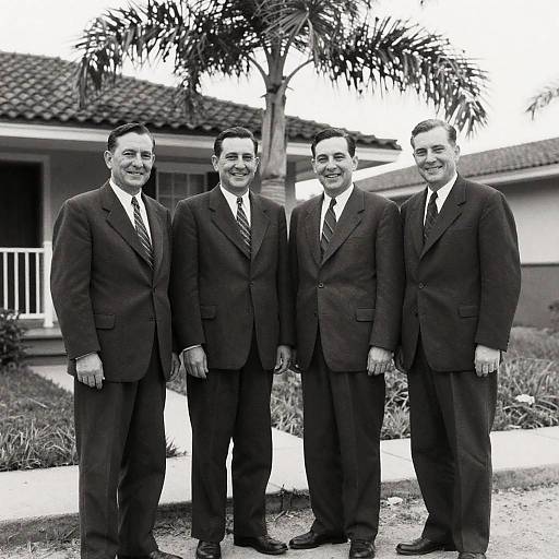 Vintage Black and White Group Portrait