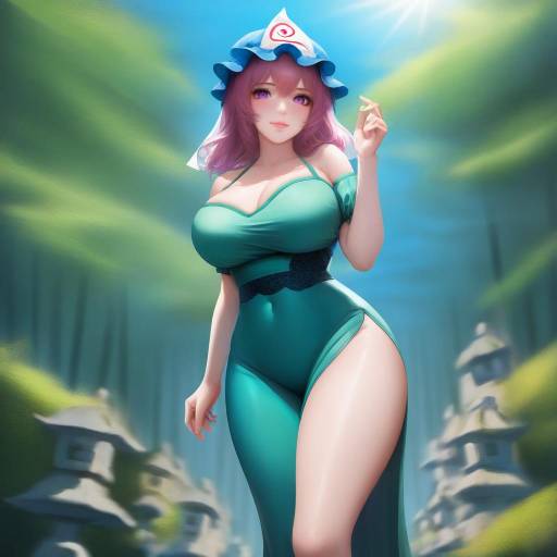 Saigyouji Yuyuko in Emerald Green Dress