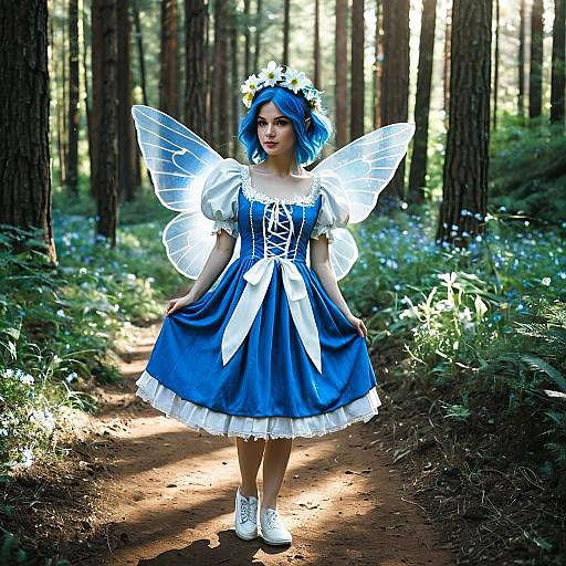 Blue Fairy in Forest Cosplay