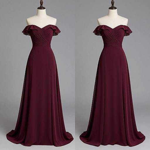 Elegant Burgundy Off-Shoulder Prom Dresses
