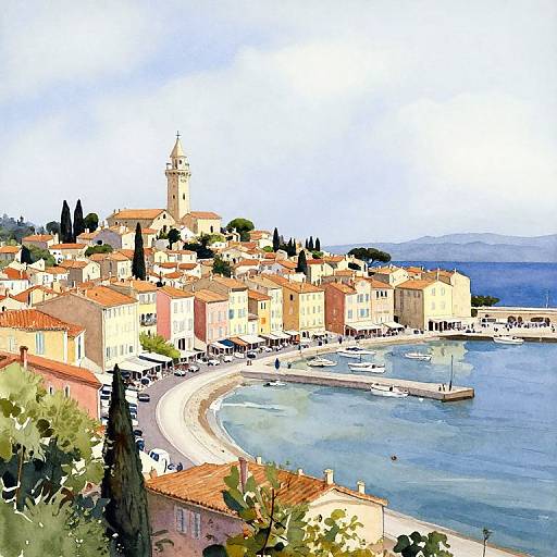 Watercolour View from Tour Portalet