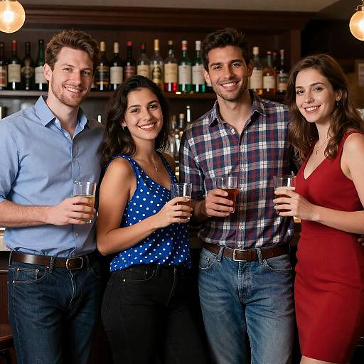 Friends enjoying drinks at bar