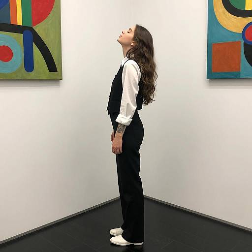 Young Woman in Art Gallery