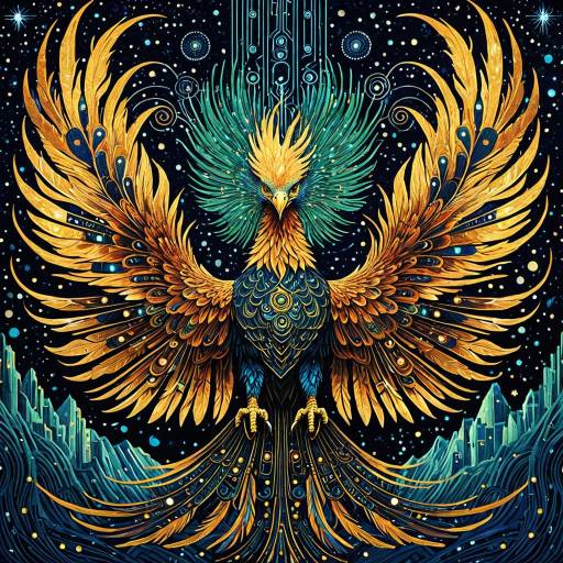 Cosmic Phoenix with Circuit Feather Wings