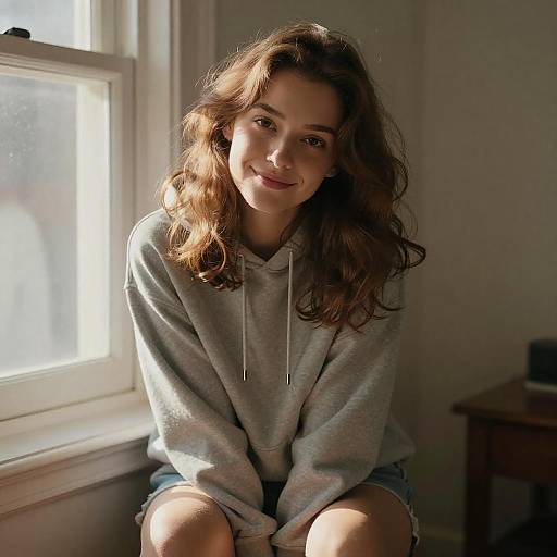 Sun-Kissed Playful Woman Cinematic Portrait