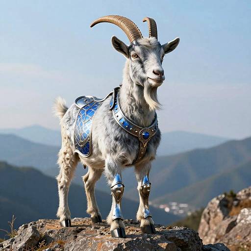 Regal Goat with Armored Steel Limbs