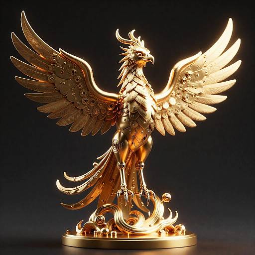 Cybernetic Phoenix in Metallic 3D