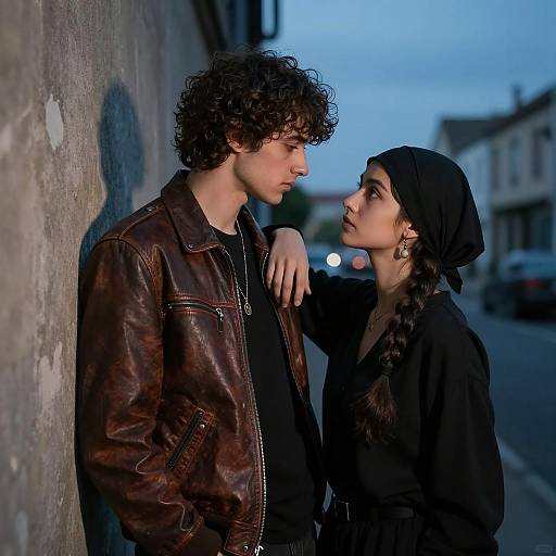 Young Couple in Urban Evening Setting