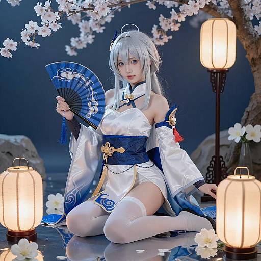 Serene Silver-Haired Anime Girl