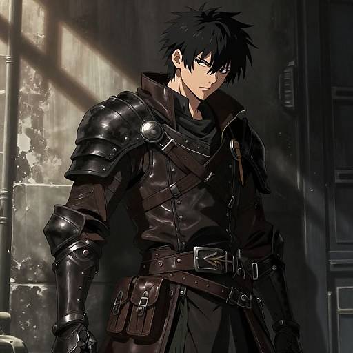 Anime Rogue in Leather Armor