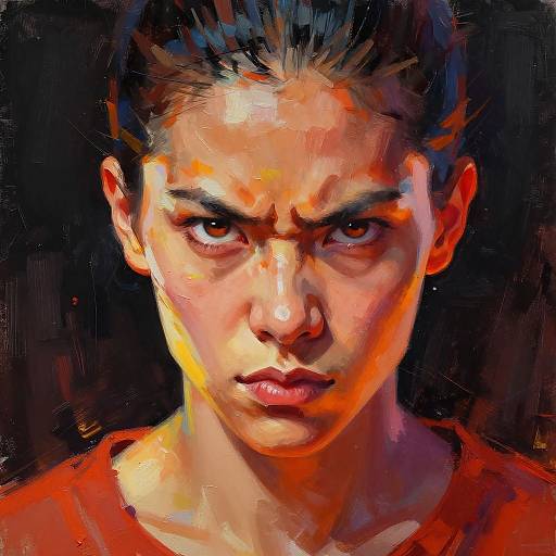 Fiery Determination Portrait Painting