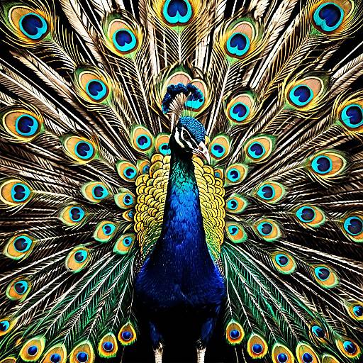 Bohemian Abstract Peacock with Intricate Feathers