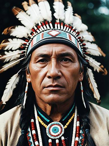 Cinematic Portrait of Native American Man