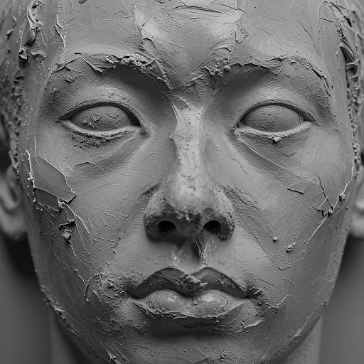 Detailed Abstract Face in Rough Paint