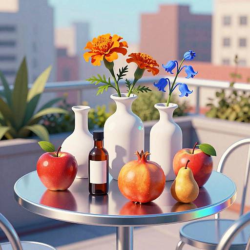 Retro-Futuristic Rooftop Still Life