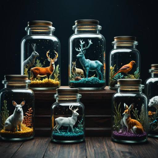 Elegant Animal Collection in Glass Jars Elegant Animal Collection in Glass Jars