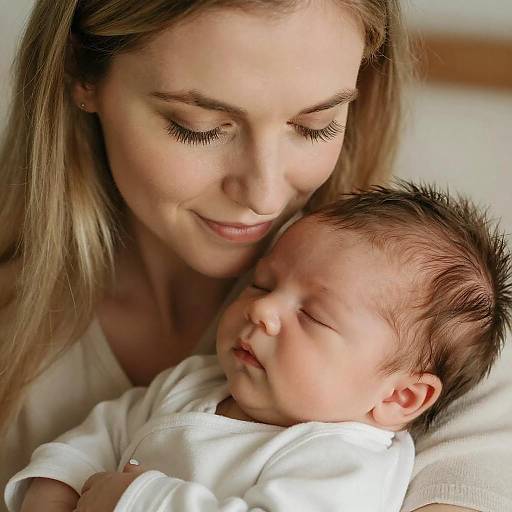 Tender Moment: Mother and Newborn Love