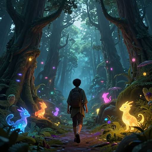 Cale Wandering Enchanted Forest at Twilight