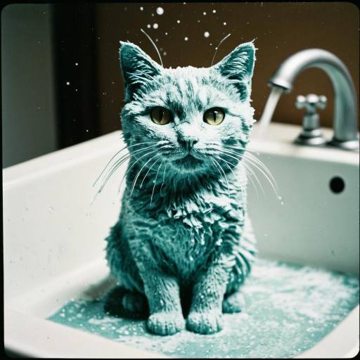 Whimsical Cat Sculpture in Soap