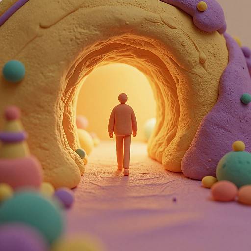 Psychedelic Clay Cave at Golden Hour