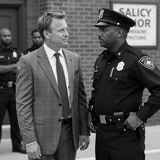 Vintage Black-and-White Street Encounter