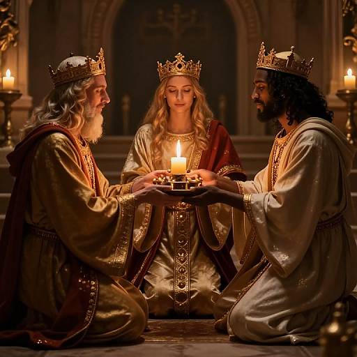 Three Kings in Reverent Candlelight