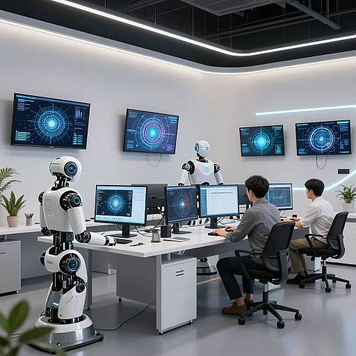 Futuristic AI Creative Studio Collaboration