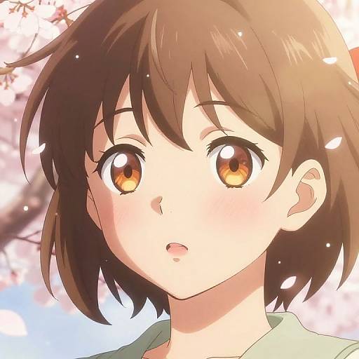 Anime Cheeks Glowing in Sakura Sunlight