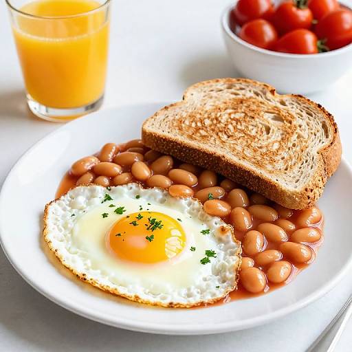 Hearty Breakfast Plate with Orange Juice