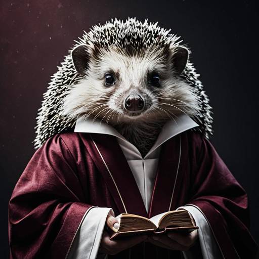 Wise Hedgehog in Scholar Robes