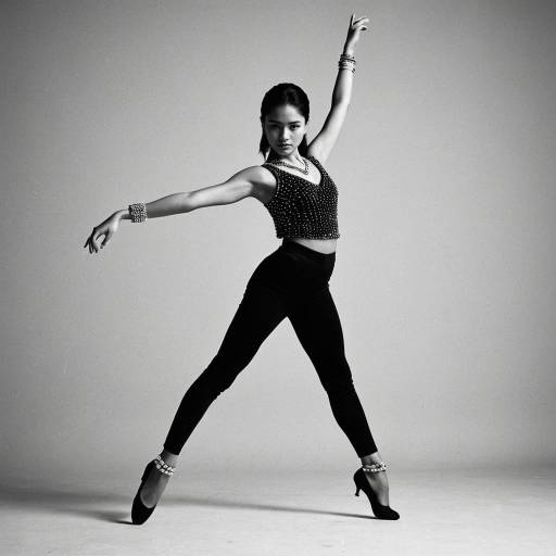 Elegant Female Dancer in Black Outfit