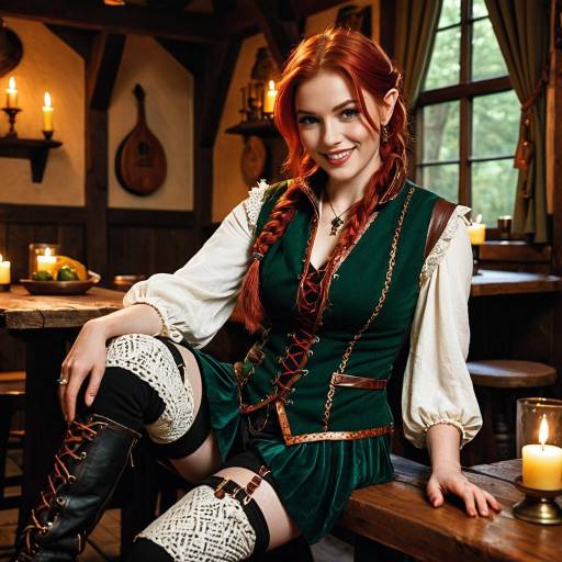 Half-Elf Bard in Tavern Costume