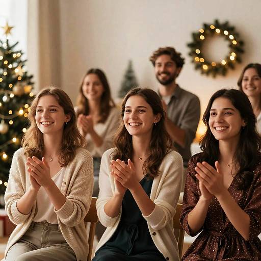 Cheerful Indoor Holiday Celebration Scene