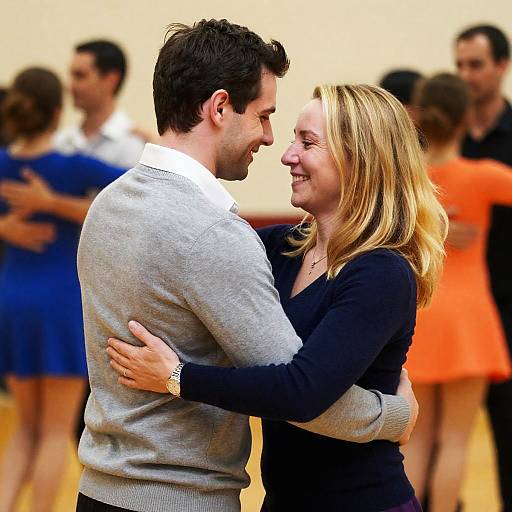 Joyful Dance Embrace in Vibrant Scene