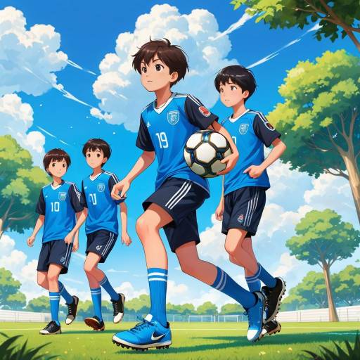 Boys Playing Soccer Under Clear Sky