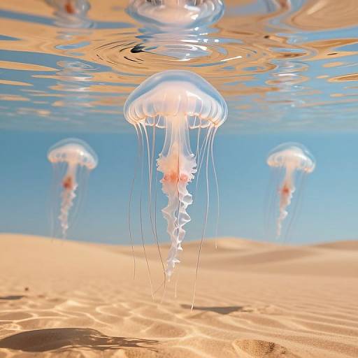 Jellyfish Symphony Over Desert Mirage