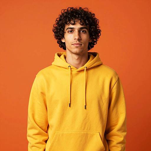 Casual Man in Yellow Hoodie
