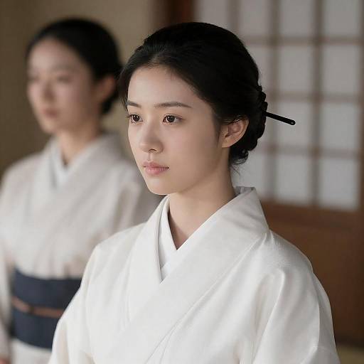 Serene East Asian Woman in Kimono