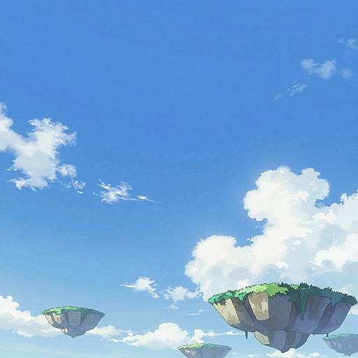 Serene Sky with Floating Islands
