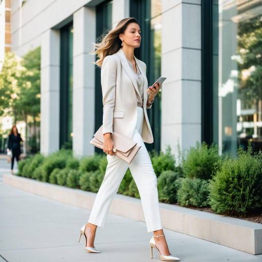 Stylish Businesswoman Walking in City
