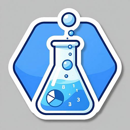 Hexagon Cartoon Laboratory Beaker Sticker