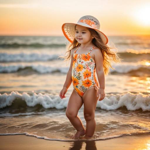 Golden Hour Bliss: Toddler by the Ocean