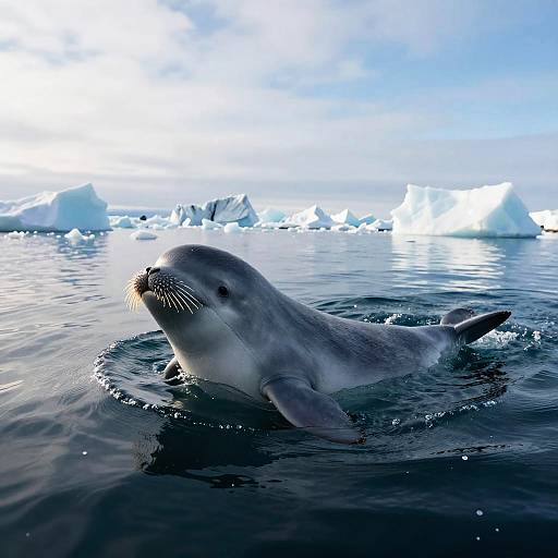 Realistic Baby Narwhals in Arctic Waters