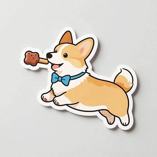 Corgi Leaping Catch Sticker