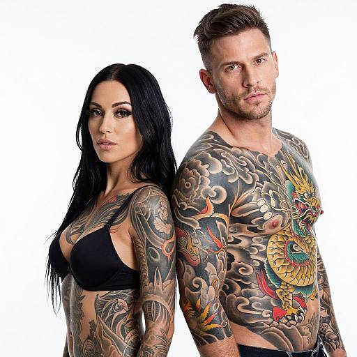 Tattooed Couple With Detailed Ink