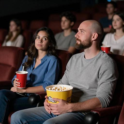 Dimly Lit Cinema Couple Portrait