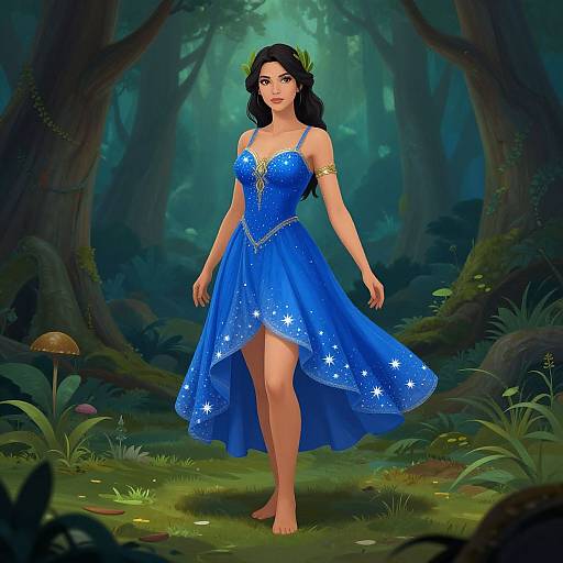Enchanting Woman in Mystical Forest